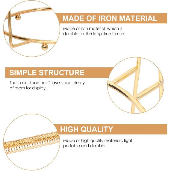 Cabilock Wedding Decor Food Server Plate Rack Double Layer Dessert Cupcake Fruit Holder Stand Round Plate Dish Display Stand for Home Shop Kitchen