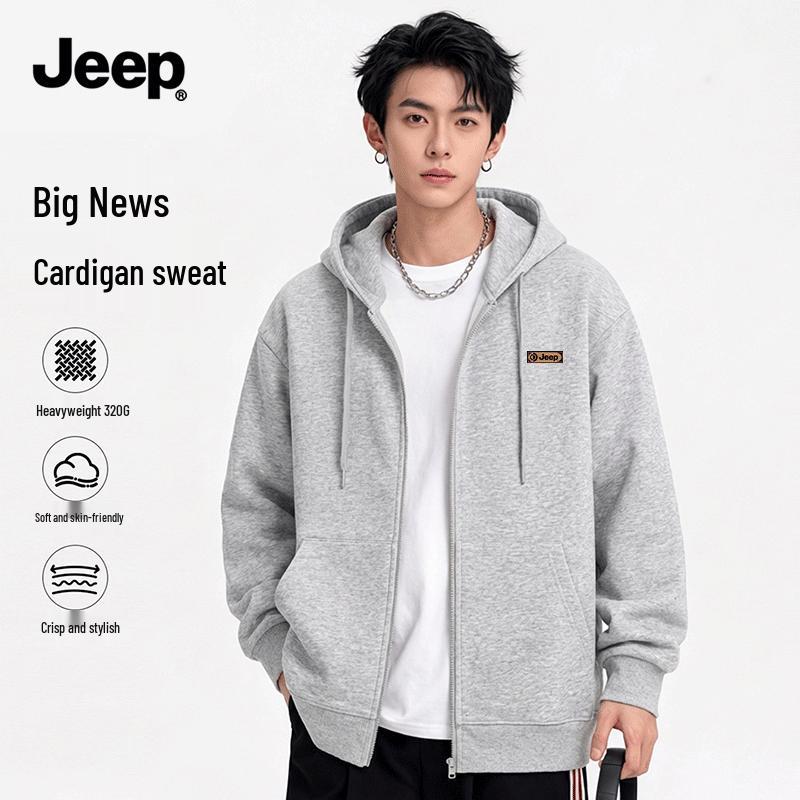 JEEP Men s Heavyweight Hooded Zip-Up Cardigan 3XL