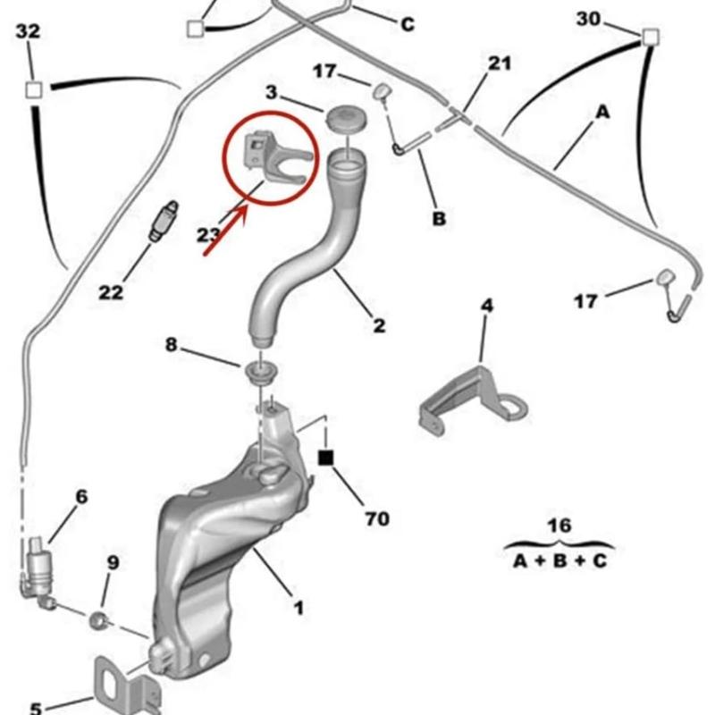 Automobile Engine Sprayer Kettle Filling Pipe Bracket Replaces 643990 Filler Pipe Support Fixing Bracket For 307