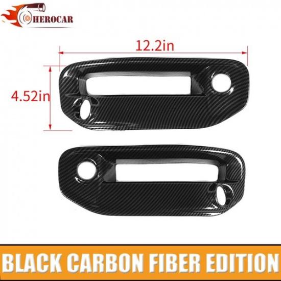 Front Carbon Fiber Fog Light Cover Bezel Replacement For Dodge RAM 1500 +