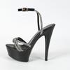 Women's 15cm Heel High Sandals  Red Slim Heel  Crystal Slim Heel Transparent Car Model Rhinestone Music Festival LFD-8661-B6