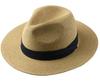 2020 Men's Foldable Panama Straw Hat - Large Brim Jazz Fedora with Sun Protection