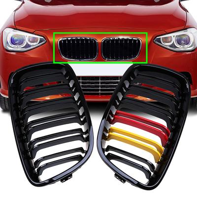 1 Paire de Calandres Avant Kidney Double Barre Noir Brillant pour BMW Série 1 F20 2010 2011 2012 2013 2014 2015 2016 Avant Lifting