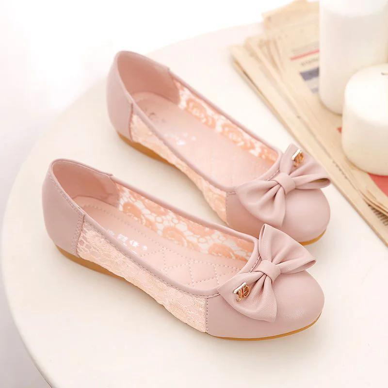 Fashion Slip-on Round Toe Moccasins Ladies Footwear with Bow High Quality Fashion Korean Style Stylish 2025 Summer 39 Women's Flat Shoes
