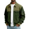 Men's Solid Color Pocket Zipper Jacket Men's Sports Large Size Casual Jacket