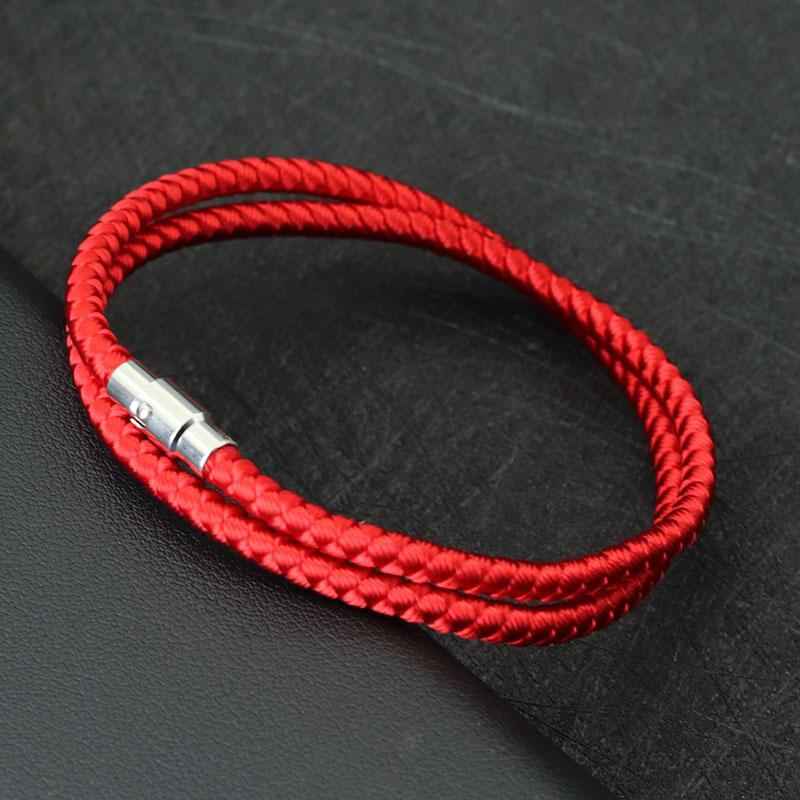 New Minimalist Rope Bracelet For Men Double Safety Buckle Magnetic Braclet Grade A Keel Cord Lucky Red Braslet Gift For Him