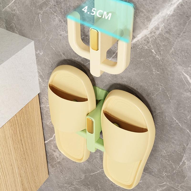 Practice Wall Mounted Euphorbia Shoe Shelf Adhesive Bathroom Storage Planner for Drying Flipflops