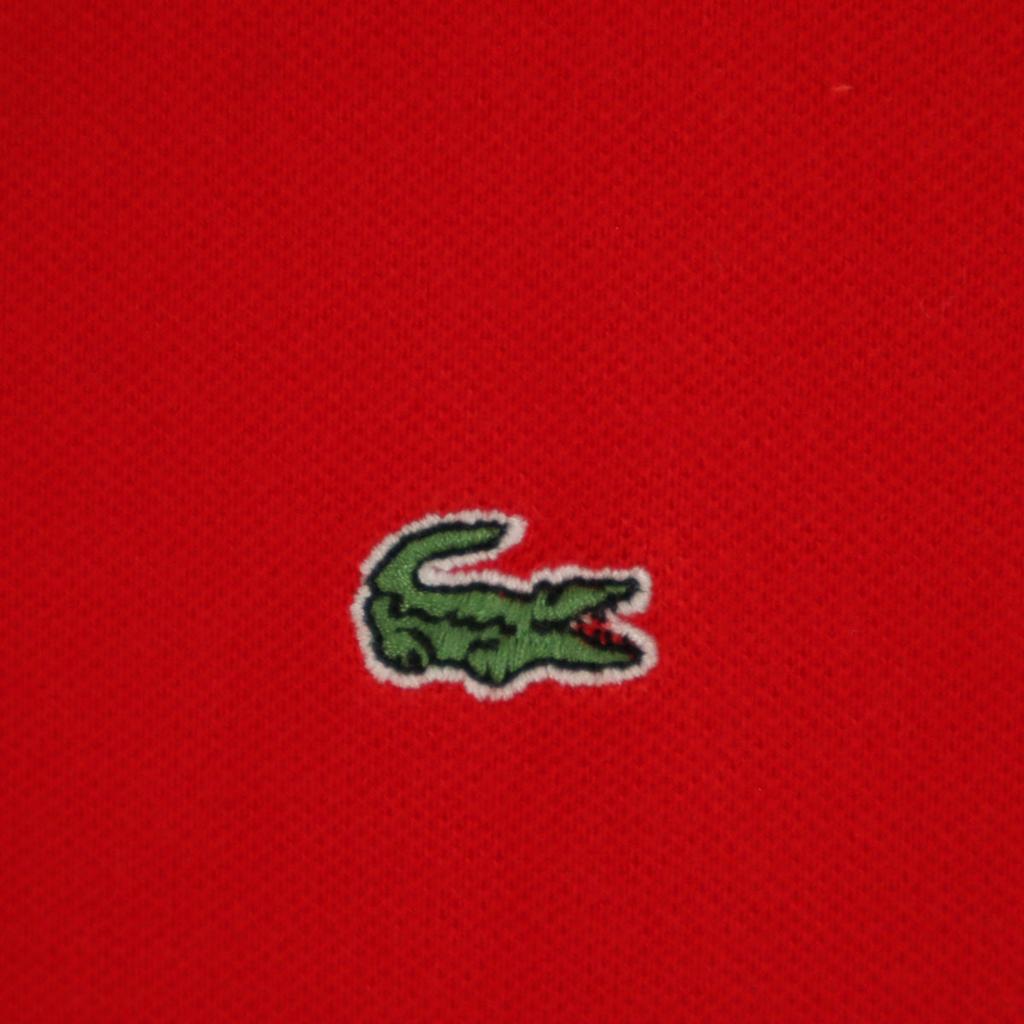 Lacoste Made In Japan Short Sleeve Polo One Piece 40 Red Kanoko Fabric Women Used