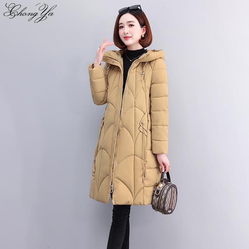 Winter Damen Mantel Lange Verdickte Warme Baumwolle Gepolsterte Parka Damen Jacke