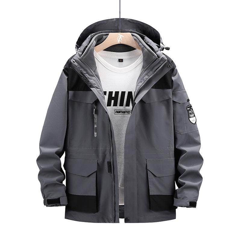 Fatten Extra Size In Winter To Keep Warm, Windproof and Waterproof, Two-piece Jacket, Warm Hooded Mountaineering Suit.