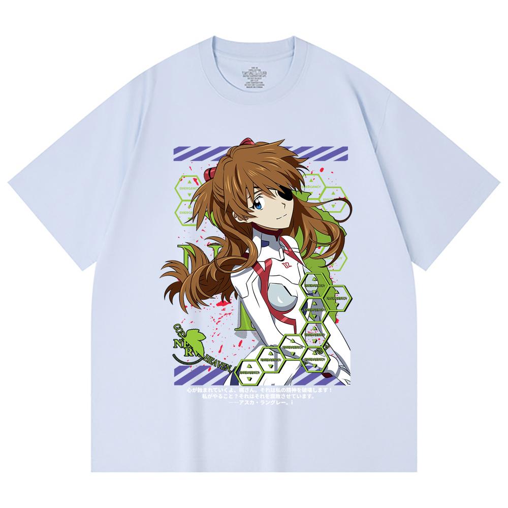 230 Gsm 100% Cotton Evangelion V4 Asuka Print Unisex Heavy Cotton T Shirt