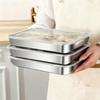 Stainless Steel Fresh-keeping Box Fruit Plate Vegetable Preparation Plate Refrigerator Storage Outdoor Bento Picnic with Lid