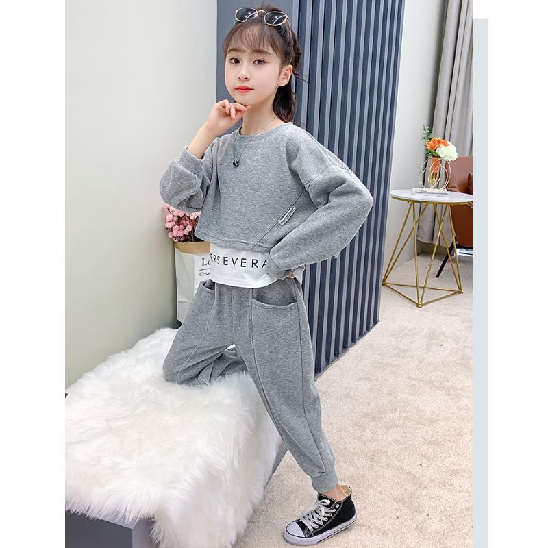 Mädchen Kleidung Mode 2-teiliges Set für Kleinkinder Sporttops + Hosenanzug Lässiges Outfit für Frühling Herbst Kleidung