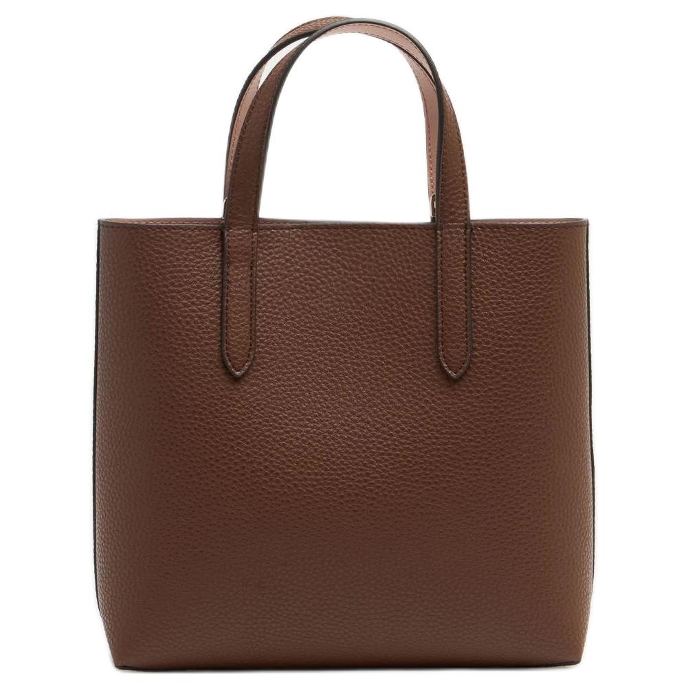 Bally Letter-Pressed Metal Hardware Leather Tote Bag Small Women handbags Brown 6311550
