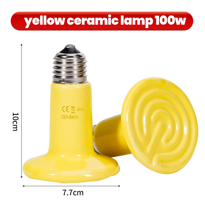 Lampe chauffante céramique pour animaux de compagnie Ampoule chauffante infrarouge lointain Lampe thermique pour couveuse d'animaux 220V 25W 50W 75W 100W 150W 200W Lampe pour volaille