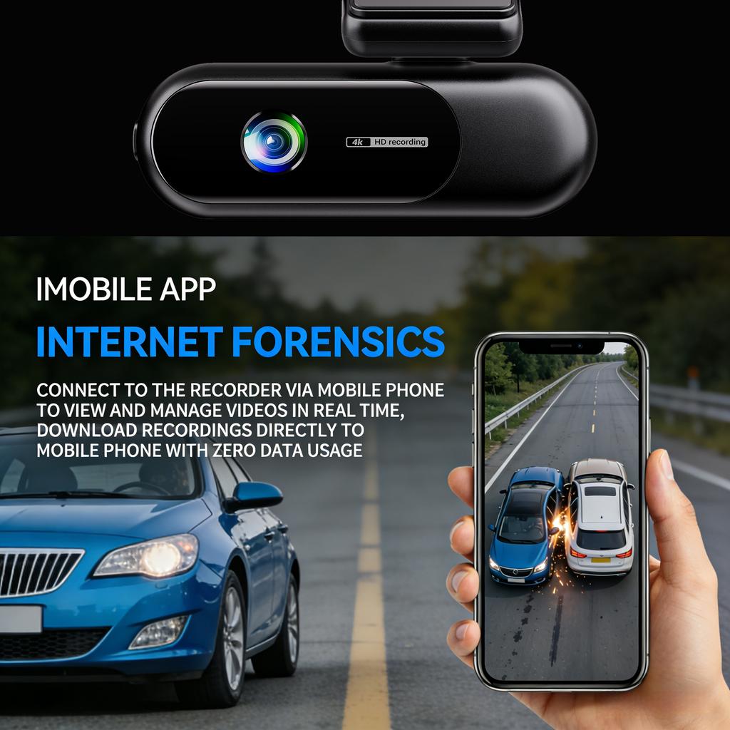 ASF1 Dual Lens 4K WiFi Dash Cam Car DVR Front Rear Night Vision 24H Parking Mini Black Box Vehicle Camera Recorder