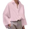 Women S Casual Solid Color Loose Fit Open Front Shirt