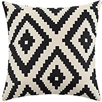 Cushion Cover 45X45Cm, Modern Cushion Cover Pillowcase Decorative Sofa Car Bed Chair Geometric Linen