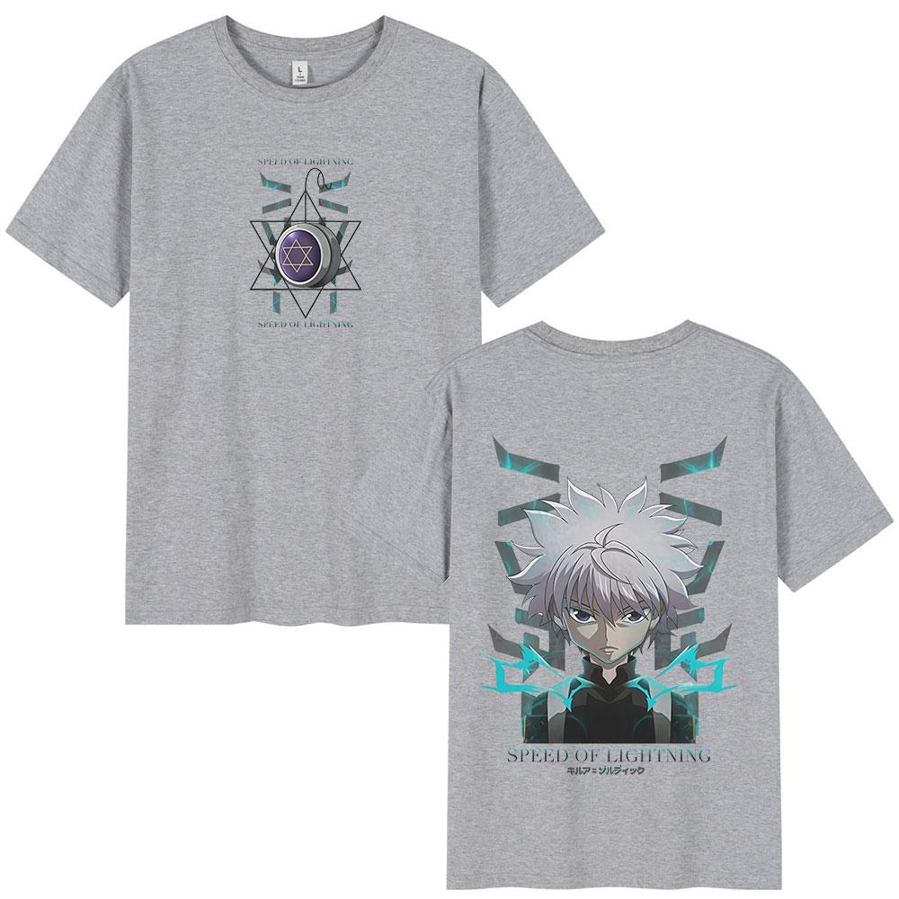 Japanese Anime Hunter X Hunter Killua Zoldyck Tshirt Unisexs Women Fashion Short Sleeve T Shirt Cotton Casual Oversized Tshirts