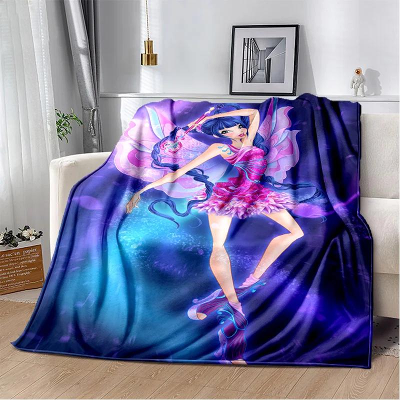 Butterfly Fairy Winx Club Ballet Girl Soft Plush Blanket,Flannel Blanket Throw Blanket for Living Room Bedroom Bed Sofa Picnic