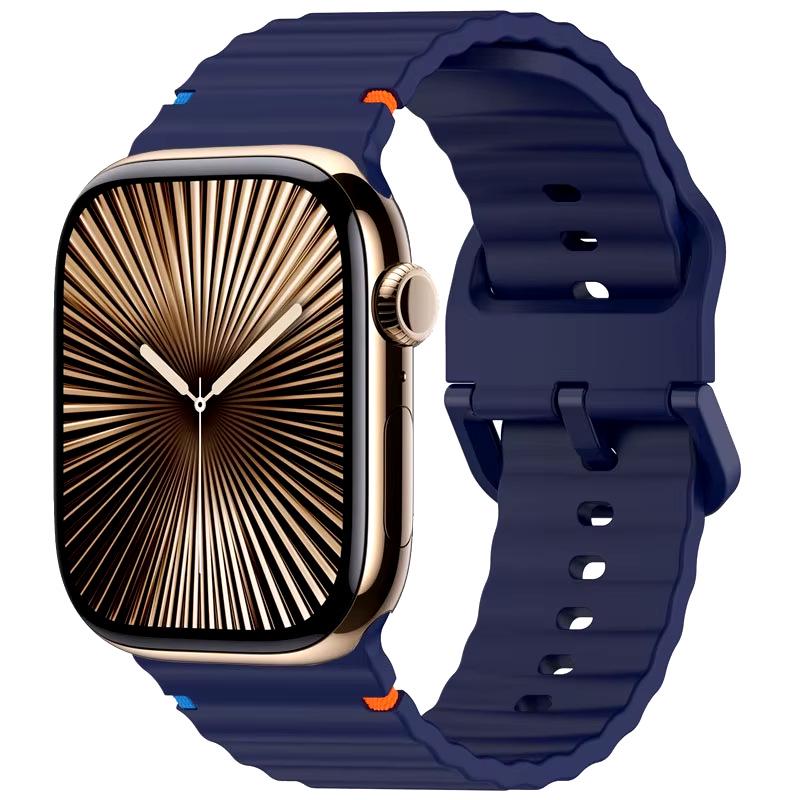 Renkli Noktalı Apple iWatch 11 Ultra Dalga Silikon Kayış