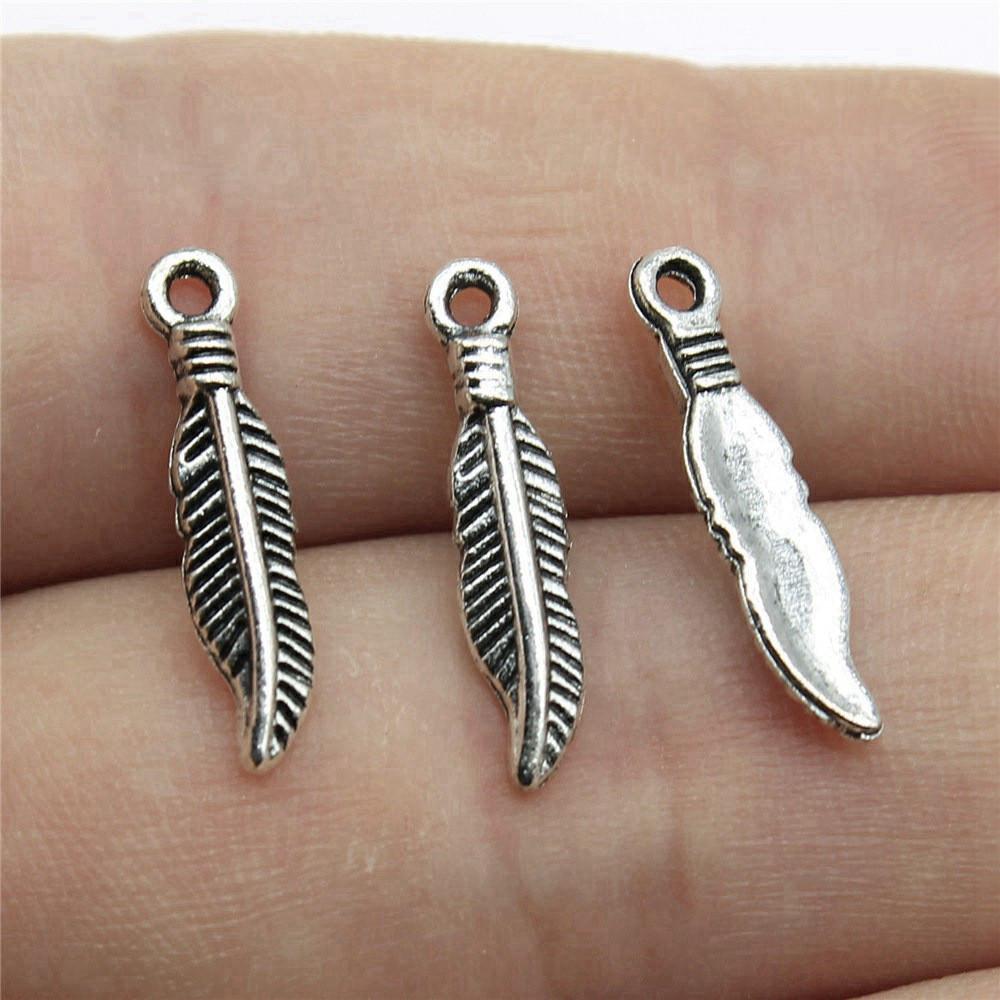 Feathers Leaf Nature Charm Antique Bronze Zinc Alloy Jewelry Making Supplies Bracelet Making Style Pendants