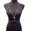 European And American Rhinestone Body Chain Simple Chest Chain Bra, Sexy Shiny Cross Geometric Circle Integrated Chain Bra