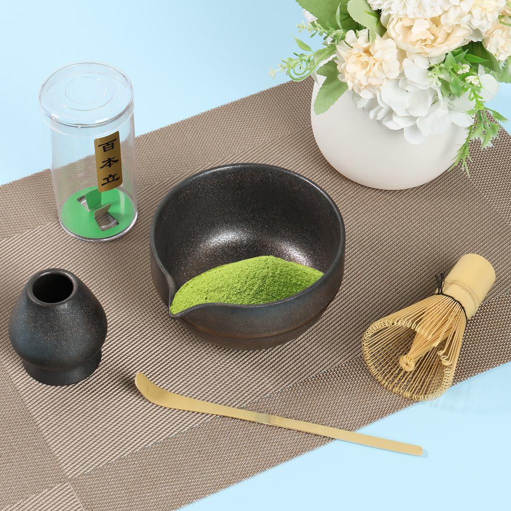5PCS Japanese Matcha Tea Set Includes Matcha Bowl W Spout Matcha Whisk Holder Matcha Whisk Tea Scoop Tea-making Tools Accessorie