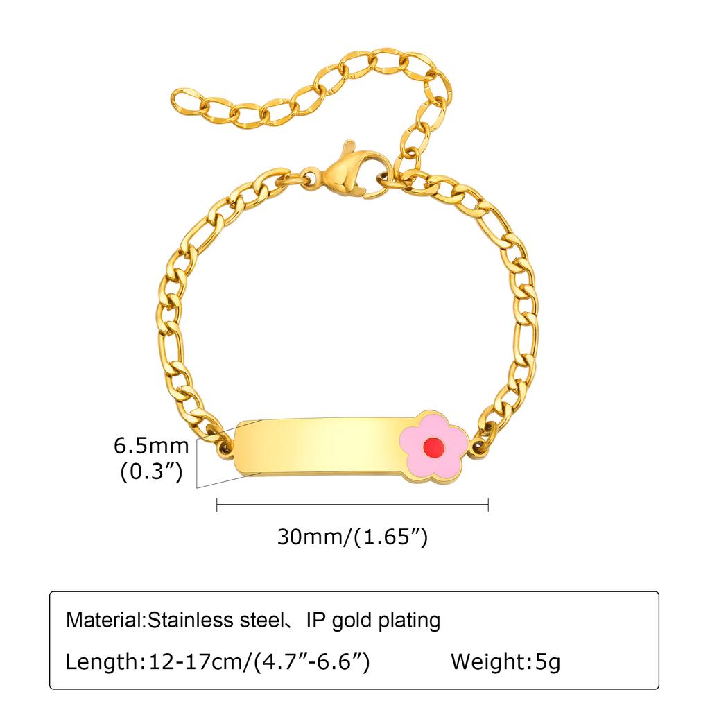Name Free Customized Bracelet for Baby,Cute Birthday Anniversary Personalized Info Customization Bracelets,Link Chain Bracelet