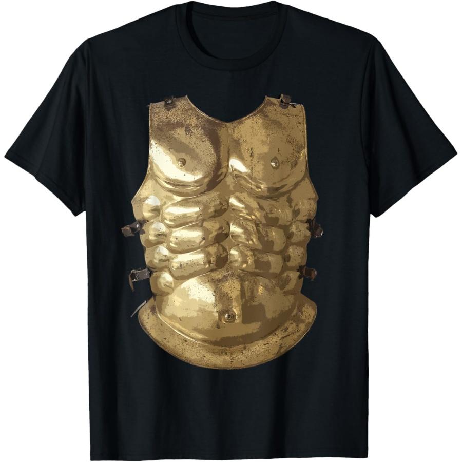 

Gladiator Halloween Costume Fighter Roman Chest Plate Armor T-Shirt XXXXXL чёрный