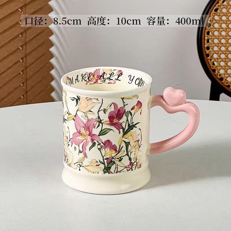 Ins Style Lavender High Value British Coffee Cup Ceramic Mug Office Exquisite Home Cup Souvenir