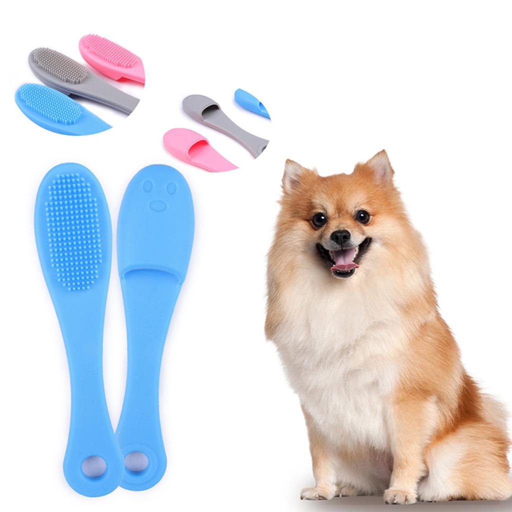 Pet Finger Toothbrush Soft Silicone Removes Plaque Tartar Clean Bad Breath Dog Finger Toothbrush