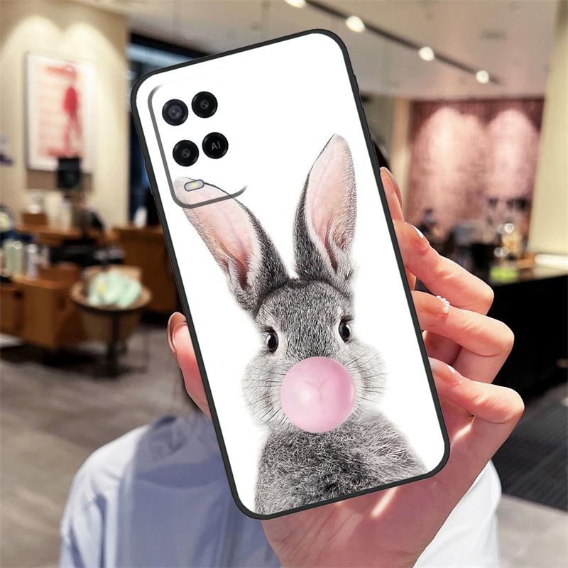 Süße Kaninchen Hülle Für Oppo A40 A60 A80 A18 A38 A58 A78 A98 A16 A76 A96 A15 A17 A77 A74 A94 A54 A57S Cover