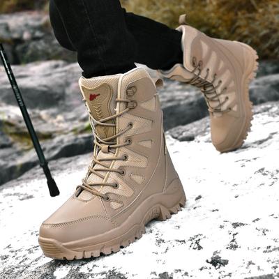Nuovi Stivali da Uomo Impermeabili Outdoor Antiscivolo Stivali da Trekking da Uomo a Collo Alto Inverno Stivali da Moto da Uomo in Gomma Stivali da Lavoro da Uomo Desert
