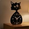 CatShaped Clock Cat Desk Glossy Finish Home Decor for Desktop