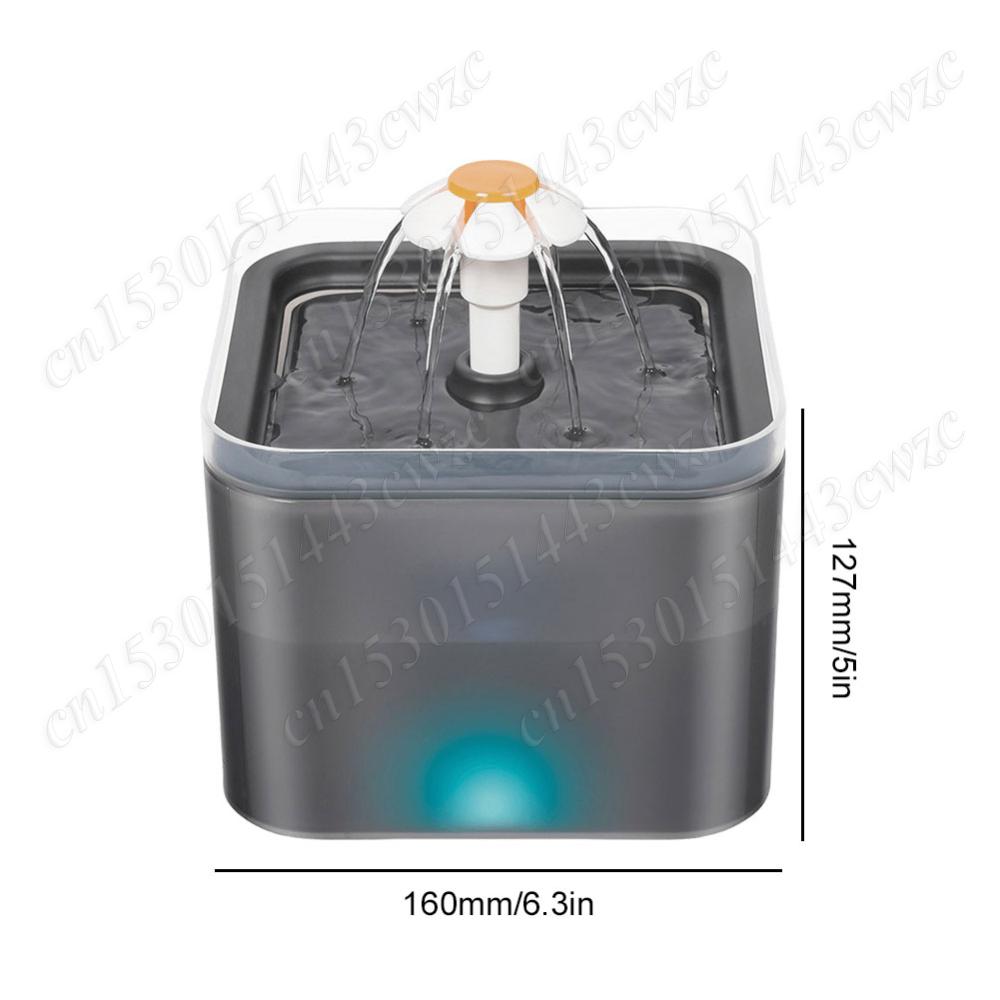 2L Pet Water Fountain Automatic Drinking Bowl with Light Filtring Water Drinker Smart Water Feeder Drinking Dispenser Drinker