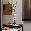 1PC Jade porcelain hand-painted cheongsam vase, retro decorative item, flower arrangement, Chinese ceramic handcrafted