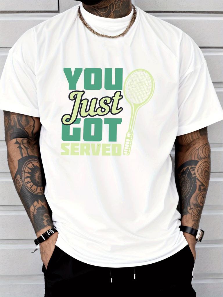 Unisexs You Just Got Served Tennis Graphic T Shirt Tennis Racket Streetwear Short Sleeve Cotton Hip Hop Casual Summer Tee For Unisex