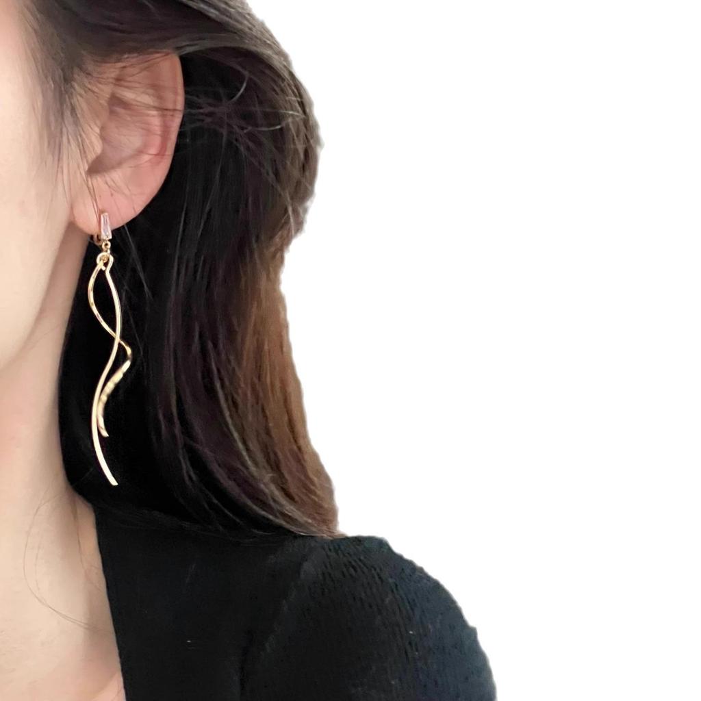 Čínské náušnice s dlouhým střapcem na moskytiéru pro ženy - Bez propíchnutí, Malý čtvercový design, Podzim/Zima