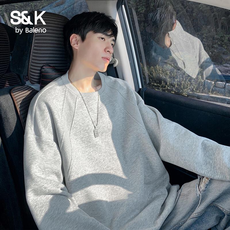 Baleno Men's S&K Series Pure Color Raglan Sweatshirt