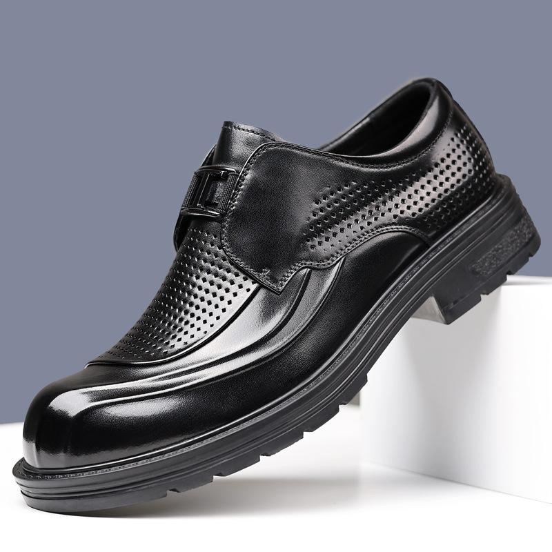 Spring Summer Hallow Cow Leather Shoes for Men Solid Color Fashion Casual Wedding Shoes Man British Designer Dress Shoe Male