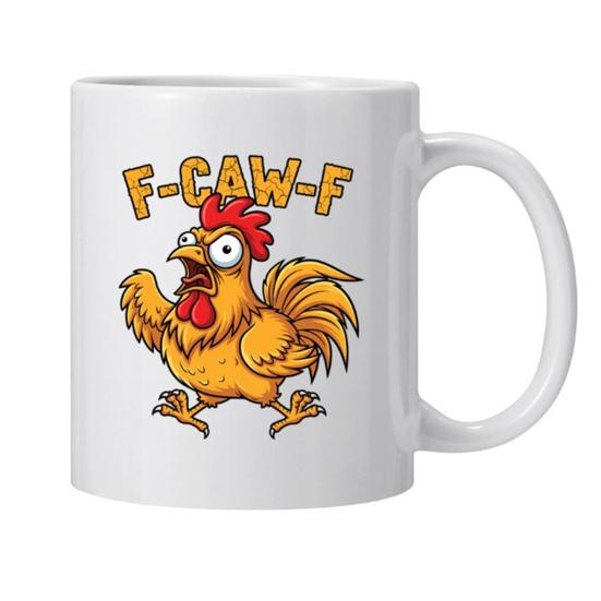 Personlig F-Caw-F Kyllingkrus 15oz Keramisk Kaffekopp Morsom Hane Gårdsdyr Humor Krus Gjenbrukbart Oppvaskmaskin Mikrobølgeovn Sikker Drikkeglass