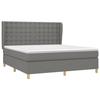 VidaXL Lit à sommier tapissier avec matelas Gris foncé 160x200cm Tissu - Modèle 3128854
