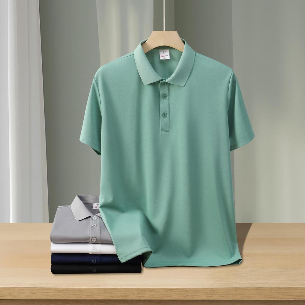 Spring/Summer Unisex Simple Short Sleeve Polo - Men's Solid Color Turn-Down Collar Sports Shirt