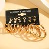 2024 Fashion Vintage Gold Color Big Circle Hoop Earring Set For Women Elegant Geometric Twisted Butterfly Earrigns Jewelry Gifts
