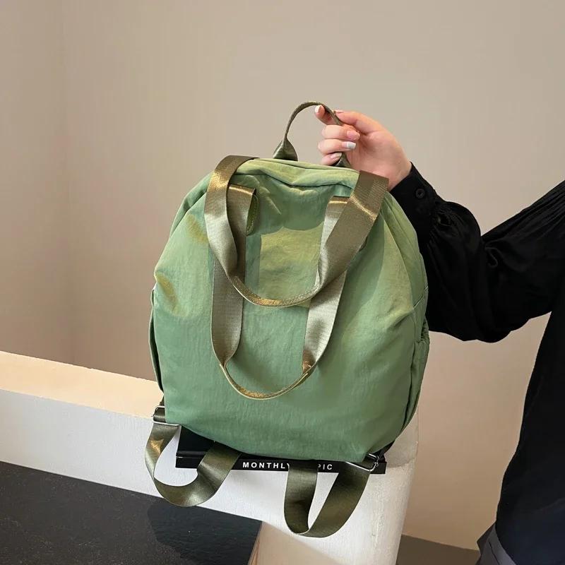 Casual Concise Large Capacity Nylon Zipper Shoulder Bags  High Quality Sewing Thread Versatile Trend Women's Handbags