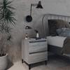 Vidaxl Bedside Table, Metal Legs, Sonoma Grey Oak, 40X35X50 Cm