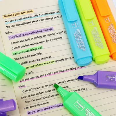 Textmarker, 8 Farben, glattes Schreiben, schnelle Markierung mit geringer Sättigung, rutschfestes Handbuch, Zeichnungsmarkierungsstift, Schreibwaren