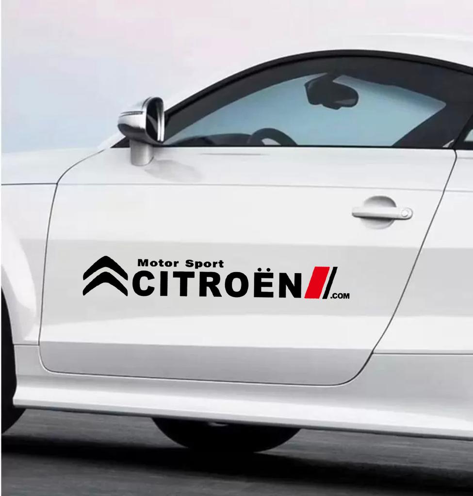 Car Sticker 2PCS Waterproof Car Logo Door Side Stickers Creative Body Decor Logo Decals for Citroen DS Series C2 C3 C4 C5 C6 C8