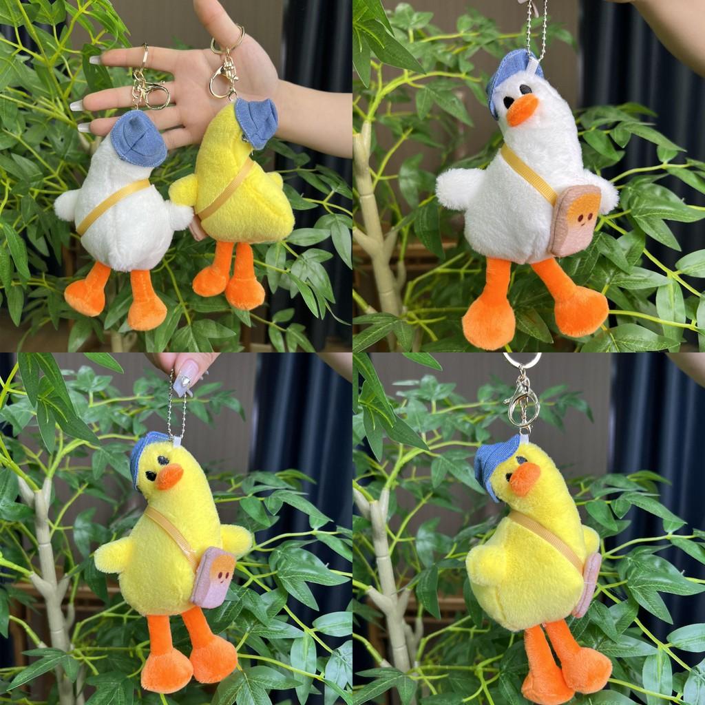 Adorable Cute Tilting Duck Plush Toy Soft Stuffed Animal Doll Keychain Accessory